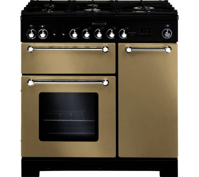 RANGEMASTER  Kitchener 90 Dual Fuel Range Cooker - Cream & Chrome